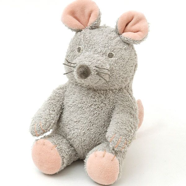 オーガニックコットン ベンガラ染め 銀ねずみのぬいぐるみ Ｍ