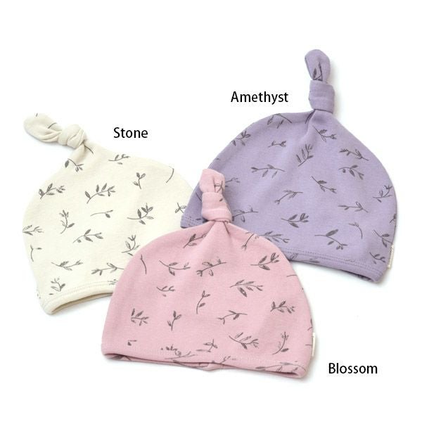 オーガニックコットン ベビー結び帽 Flower