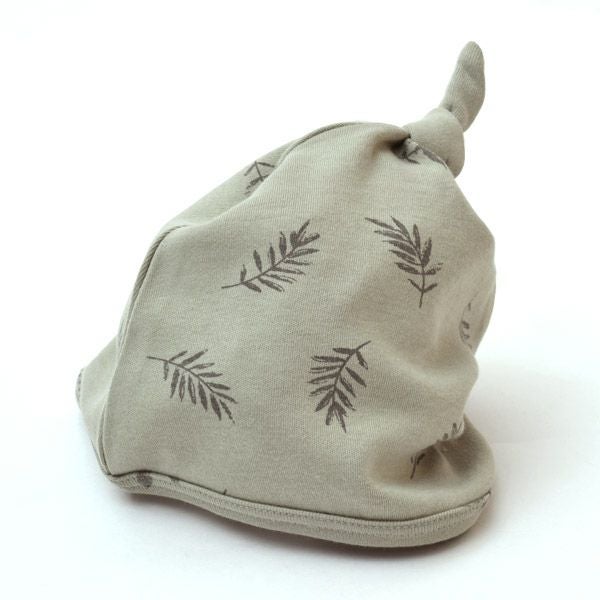 オーガニックコットン ベビー結び帽 Fern