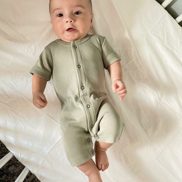オーガニックコットン ベビー半袖ロンパース