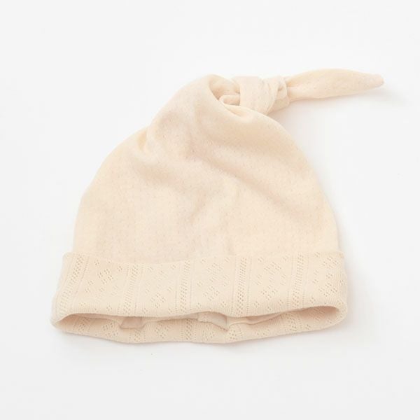 オーガニックコットン ベビー結び帽 リヨン 40-46
