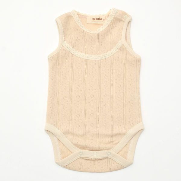 オーガニックコットン ベビーノースリーブロンパース リヨン