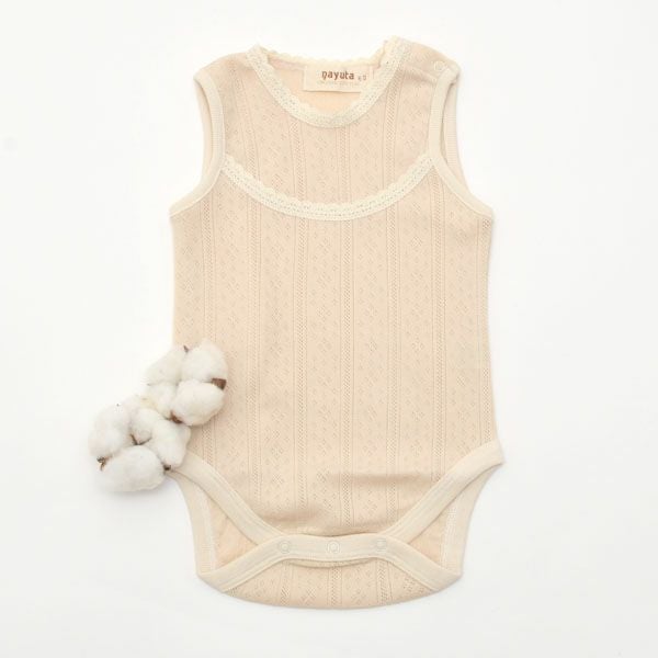 オーガニックコットン ベビーノースリーブロンパース リヨン