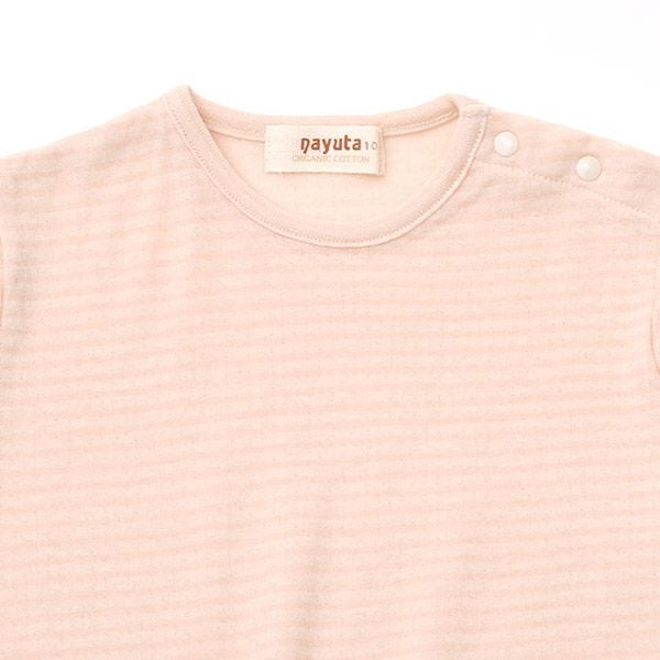 オーガニックコットン キッズキャップスリーブボーダーTシャツ