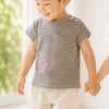 オーガニックコットン キッズキャップスリーブボーダーTシャツ