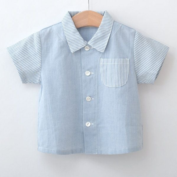 オーガニックコットン ベビー草木染半袖シャツ