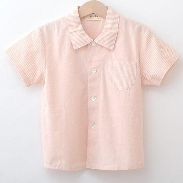 オーガニックコットン ベビー草木染半袖シャツ