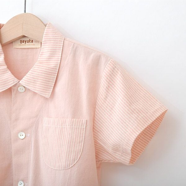 オーガニックコットン キッズ草木染半袖シャツ