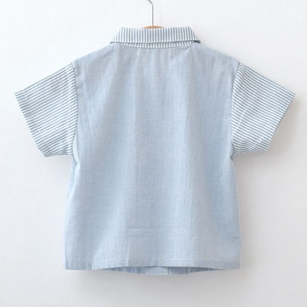 オーガニックコットン キッズ草木染半袖シャツ