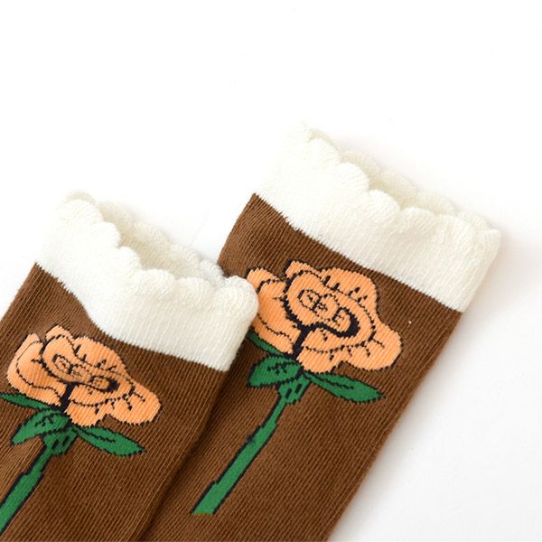 オーガニックコットン ベビースカラップソックス Roses