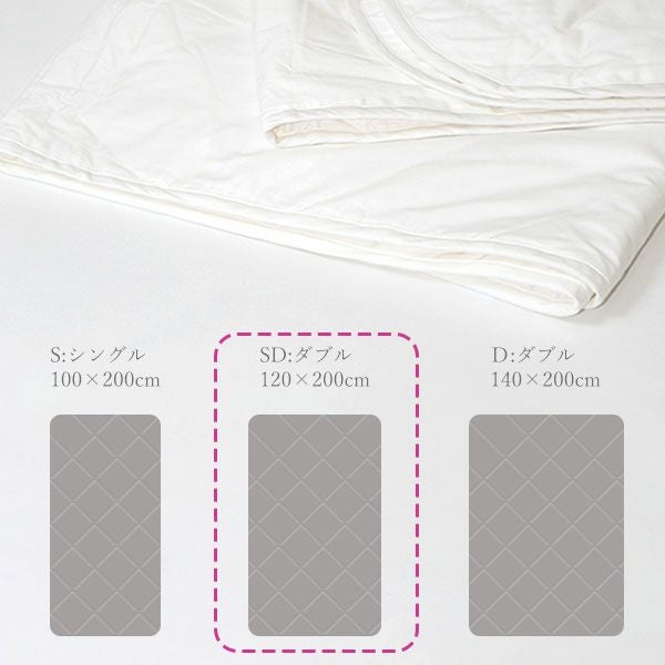 【ダニゼロック】オーガニックコットン ベッドパッド セミダブル 120×200