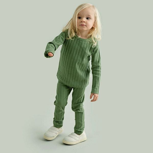 オーガニックコットン キッズワイドリブレギンス