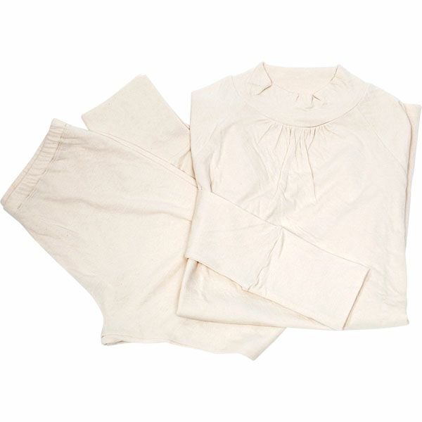 オーガニックコットン ガーゼエアニットハイネックパジャマ ナチュラル M