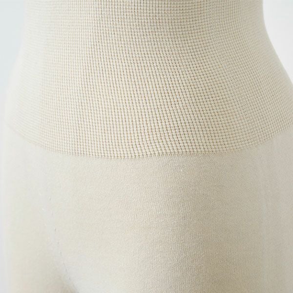 オーガニックコットン ホールガーメント薄手ハーフパンツ ナチュラル M-L