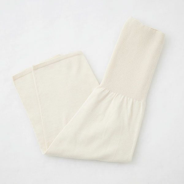 オーガニックコットン ホールガーメント薄手ハーフパンツ ナチュラル M-L