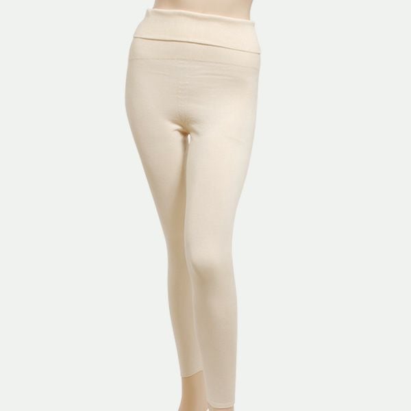 オーガニックコットン ホールガーメント薄手レギンス ナチュラル M-L