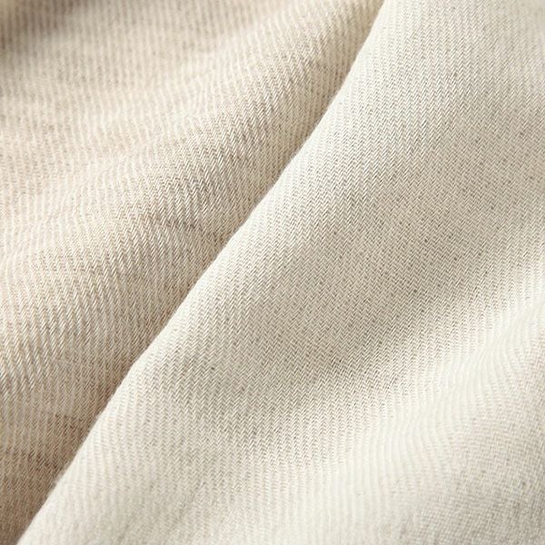 オーガニックコットン＆ヤク 綾ダブルガーゼ前開きワンピース ナチュラルグレー M