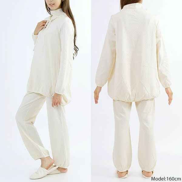 オーガニックコットン エアニットタートルパジャマ ナチュラル M