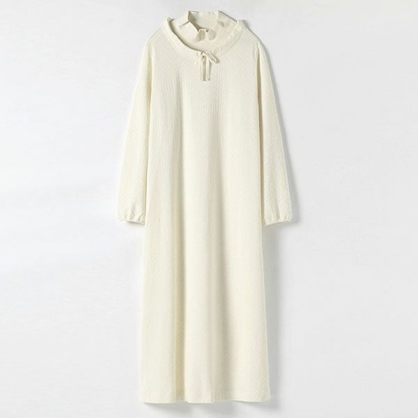 オーガニックコットン エアニットタートルネグリジェ ナチュラル M