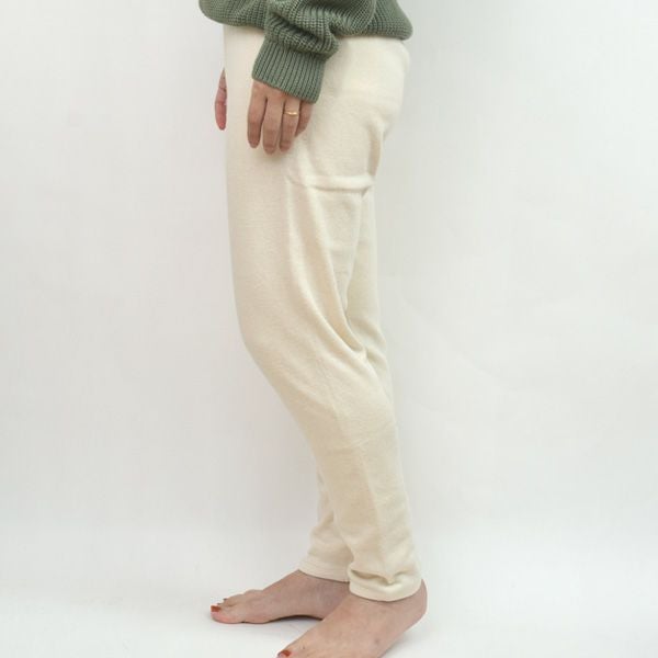 オーガニックコットン ラフアンドスムースパンツ ナチュラル M