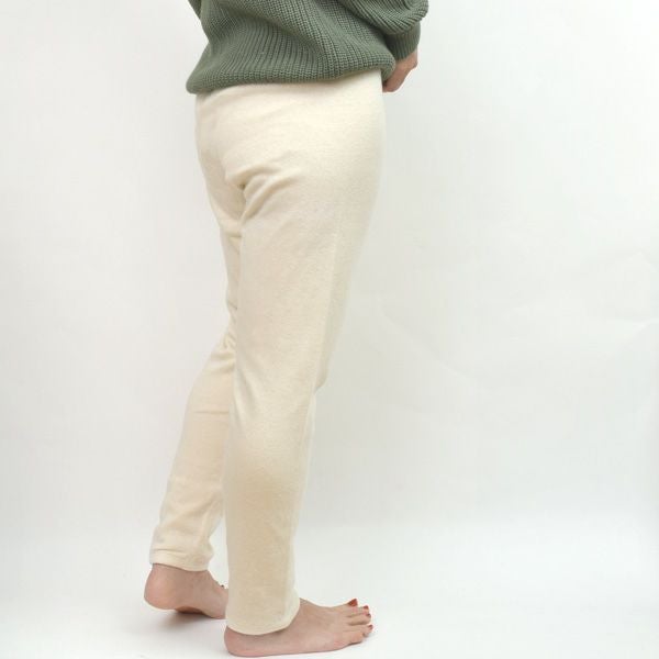 オーガニックコットン ラフアンドスムースパンツ ナチュラル M
