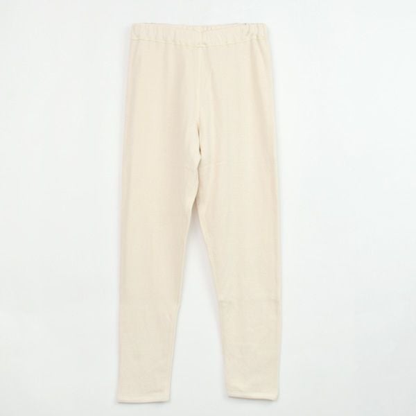 オーガニックコットン ラフアンドスムースパンツ ナチュラル M