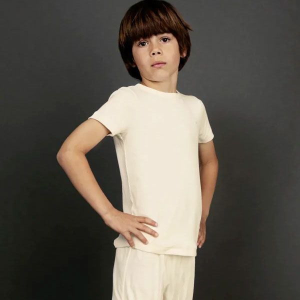 オーガニックコットン キッズラウンドネックシャツ(半袖)