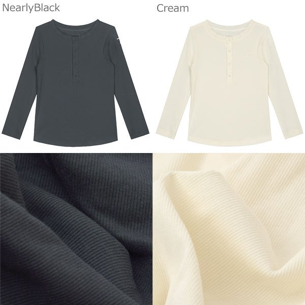 オーガニックコットン キッズヘンリーネックシャツ(長袖)