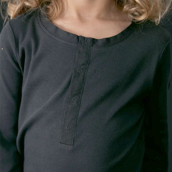 オーガニックコットン キッズヘンリーネックシャツ(長袖)