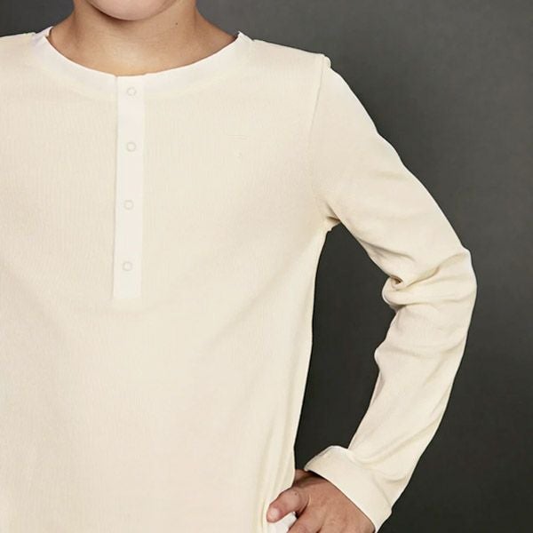 オーガニックコットン キッズヘンリーネックシャツ(長袖)