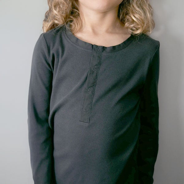 オーガニックコットン キッズヘンリーネックシャツ(長袖)