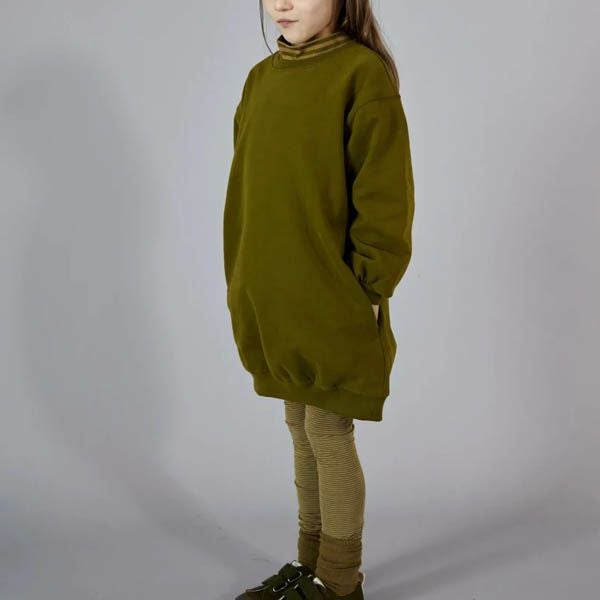 オーガニックコットン キッズドロップショルダーワンピース（長袖）