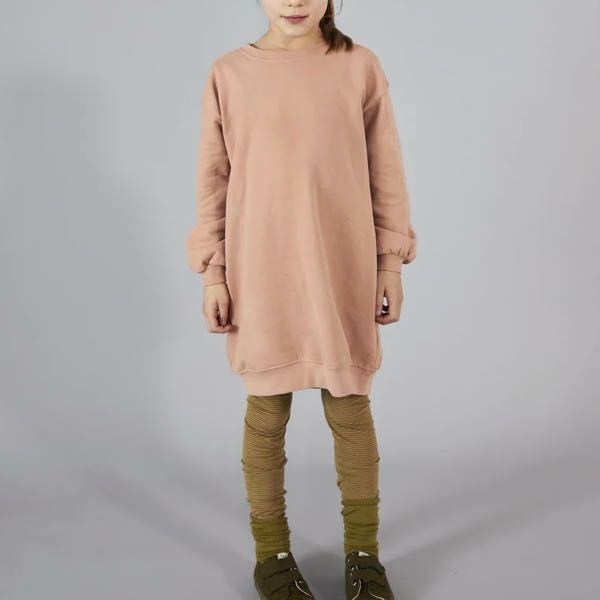 オーガニックコットン キッズドロップショルダーワンピース（長袖）