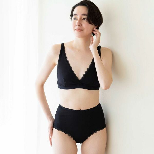 オーガニックコットン レースブラ