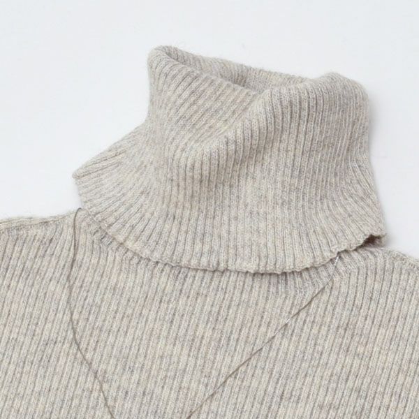 オーガニックコットン&ヤク リブタートルニット
