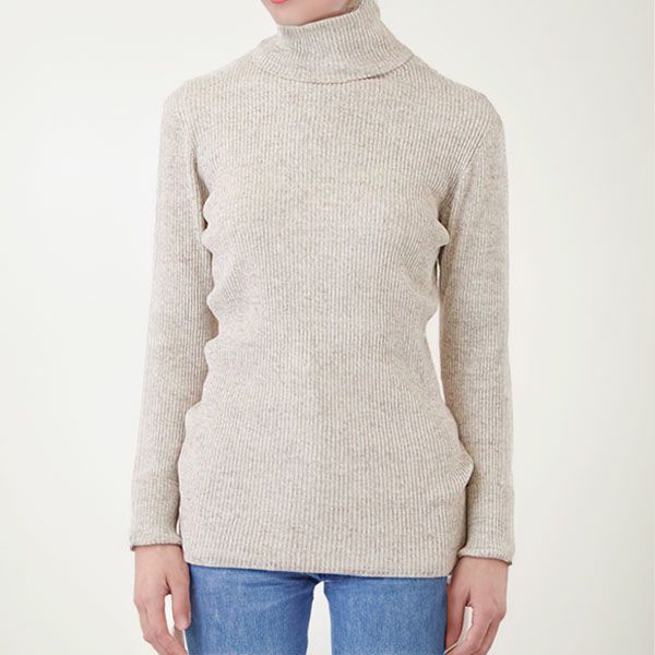 オーガニックコットン&ヤク リブタートルニット