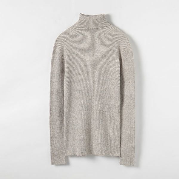 オーガニックコットン&ヤク リブタートルニット