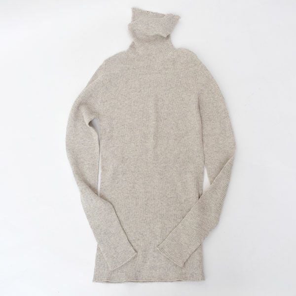 オーガニックコットン&ヤク リブタートルニット