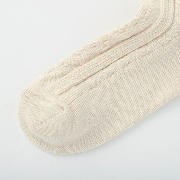 オーガニックコットン ケーブルソックス ナチュラル 22-24