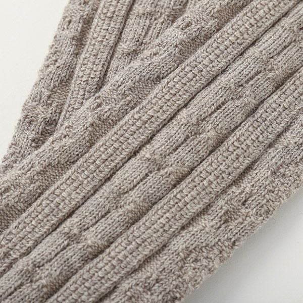 オーガニックコットン&ヤク ケーブルソックス グレー 22-24