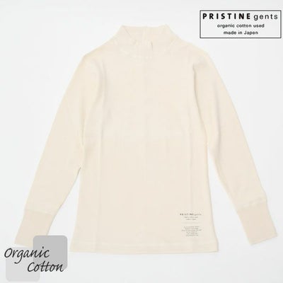 オーガニックコットン メンズパンケーキニットハイネックプルオーバー(長袖)