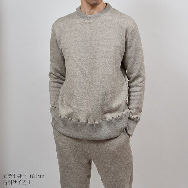 オーガニックコットン&ヤク裏毛メンズスウェットプルオーバー(長袖)