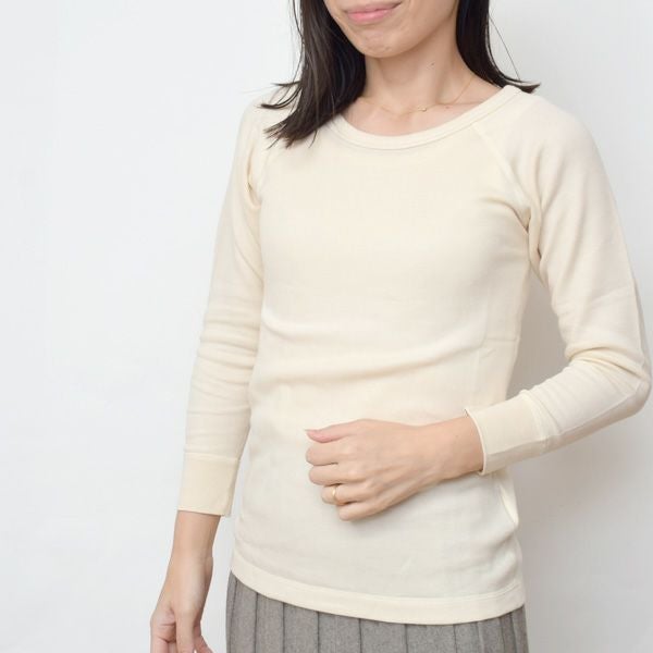 オーガニックコットン パンケーキニットラグラン9分袖