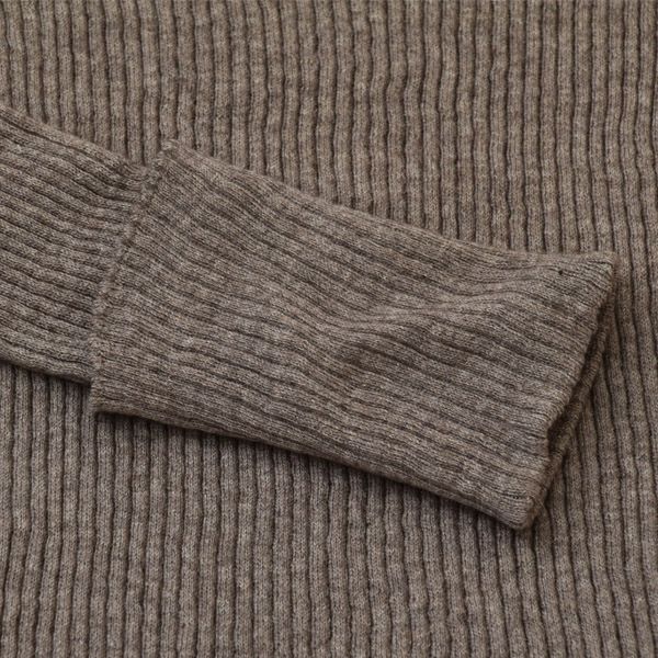 オーガニックコットン&ヤク リブタートル グレー M