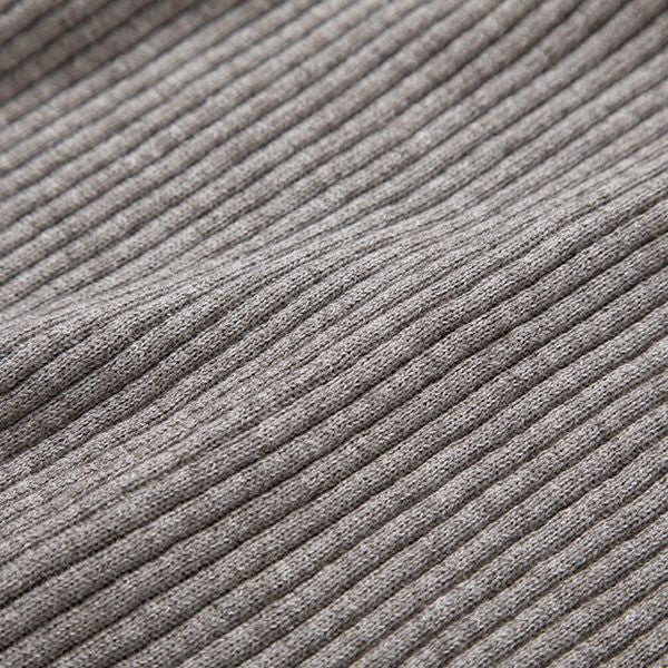 オーガニックコットン&ヤク リブタートル グレー M