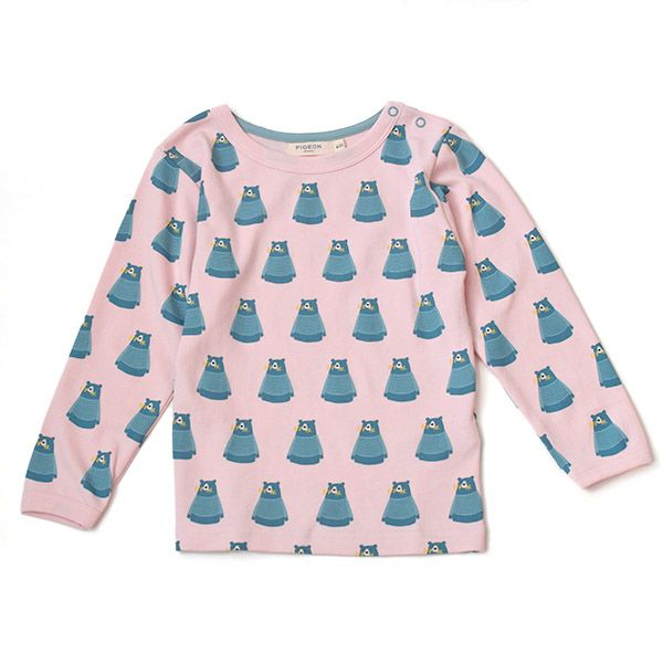 オーガニックコットン キッズ巾着つきパジャマ（長袖）Bear