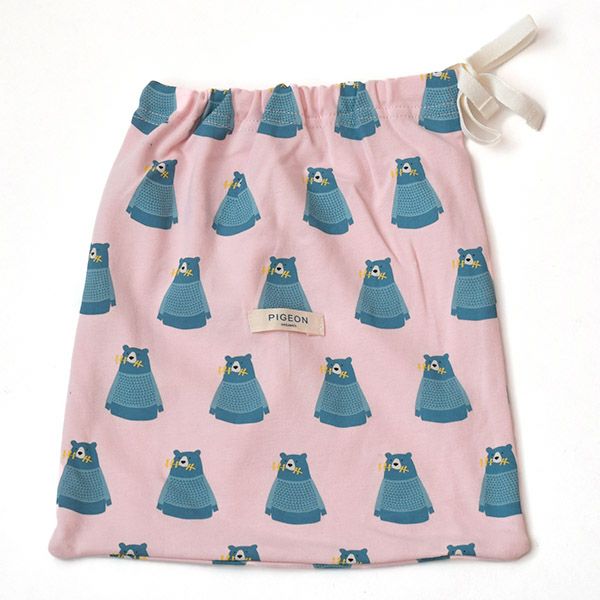 オーガニックコットン キッズ巾着つきパジャマ（長袖）Bear