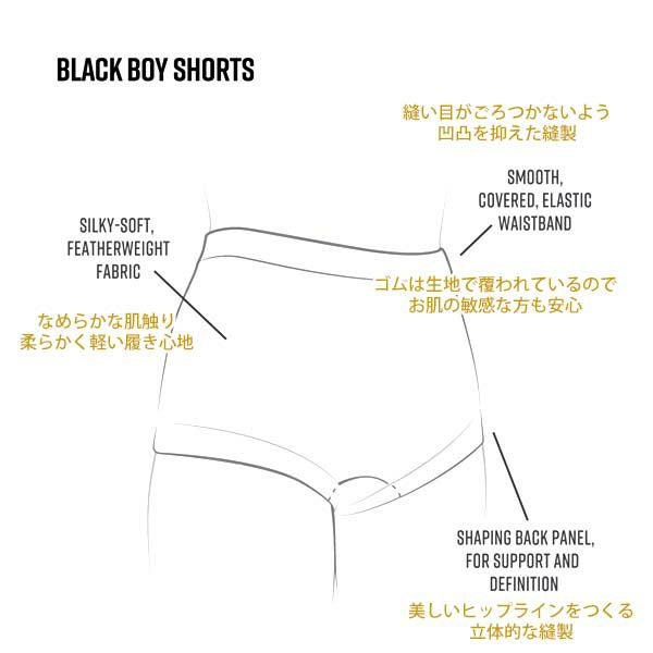 オーガニックコットン ボーイカットショーツFIT BK 2枚組