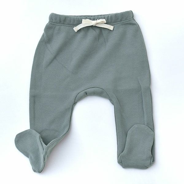 オーガニックコットン ベビー長袖あわせトップス＆足つきパンツ