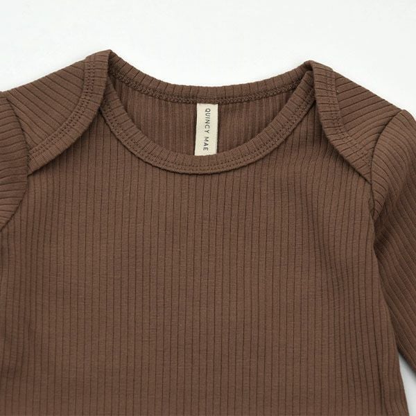 オーガニックコットン ベビーリブ足つきカバーオール(長袖)